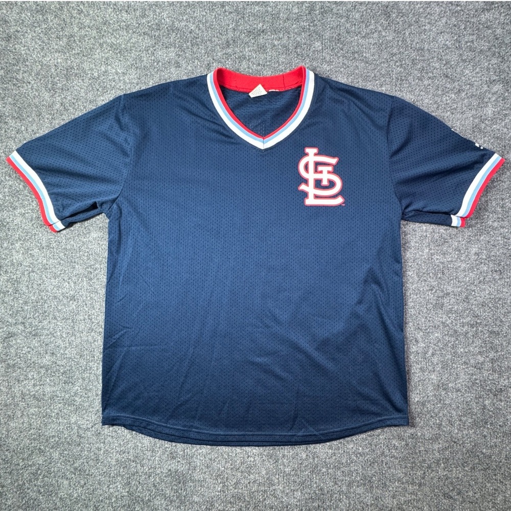 St Louis Cardinals Adam Wainwright Uncle Charlie 50 Jersey Mens XL Navy MLB Blue